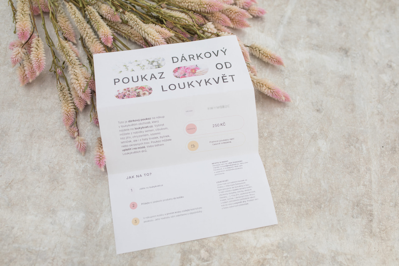 Digitale cadeaubon van 250,- Kč, Loukykvět
