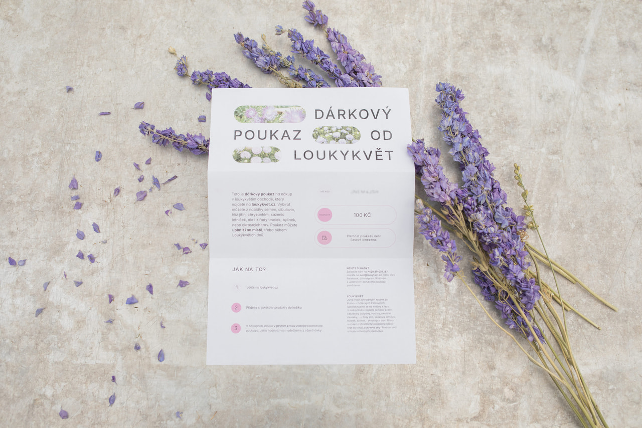 Digitale cadeaubon van 100,- Kč, Loukykvět
